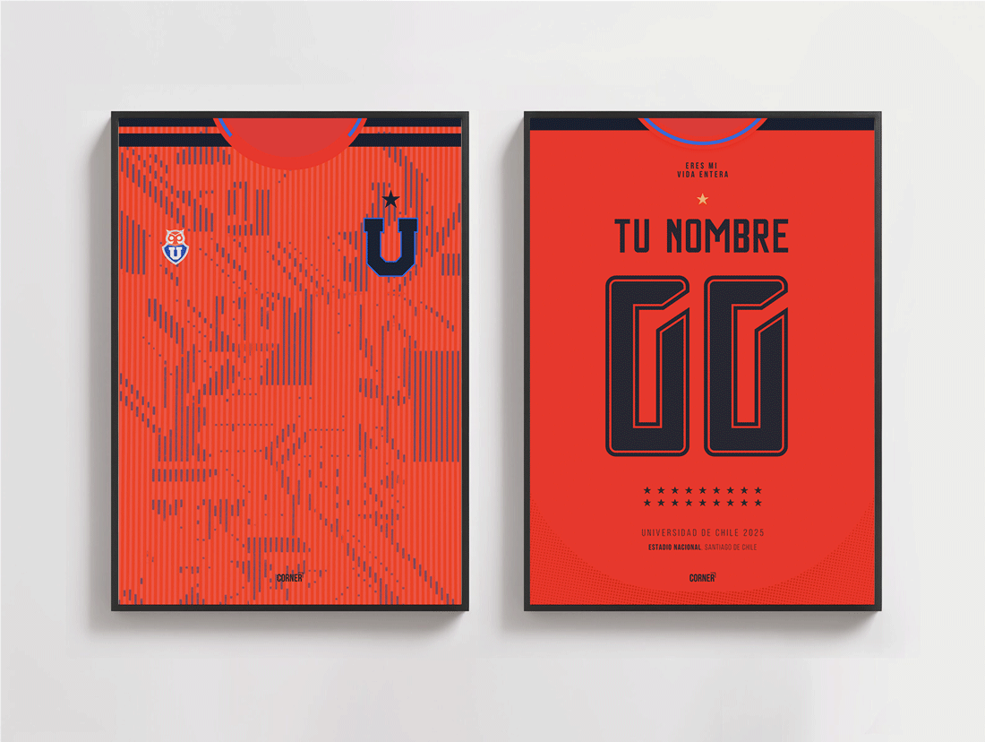 Cuadro personalizado camiseta Universidad de Chile 2025
