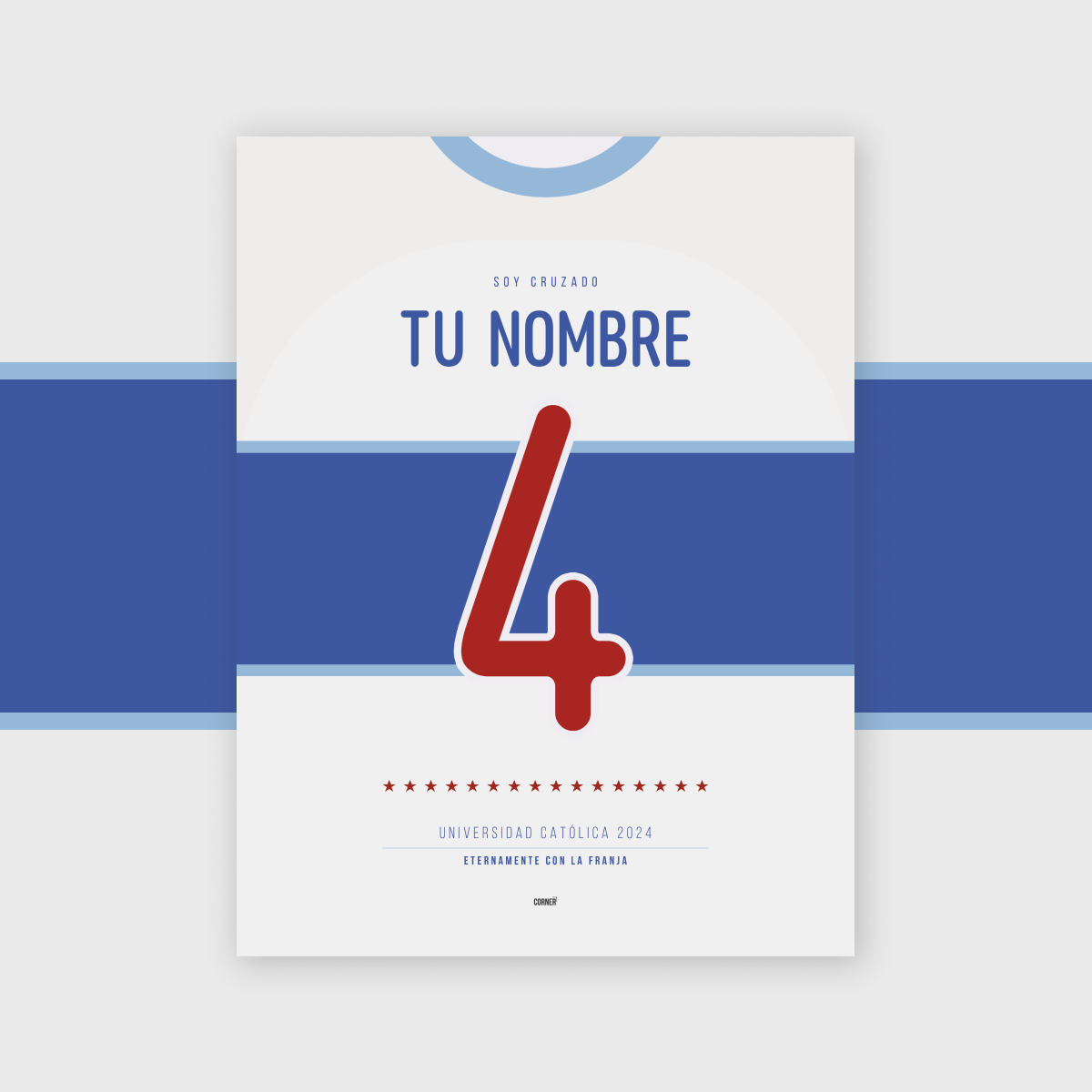 Cuadro camiseta personalizada Universidad Católica 2024