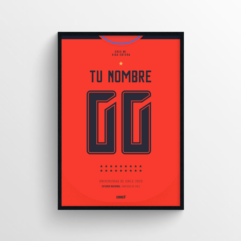 Cuadro personalizado camiseta Universidad de Chile 2025