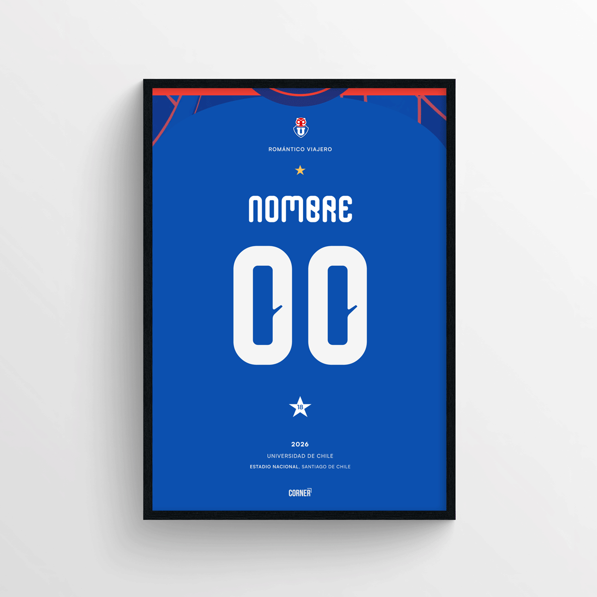 Cuadro personalizado camiseta Universidad de Chile 2026