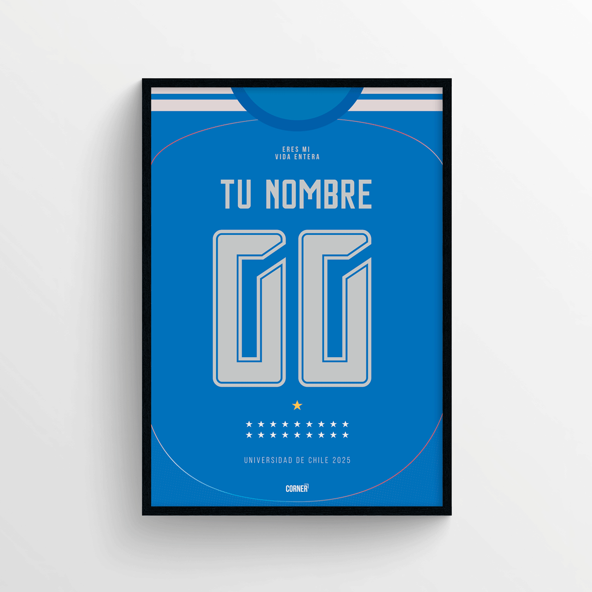 Cuadro personalizado camiseta Universidad de Chile 2025